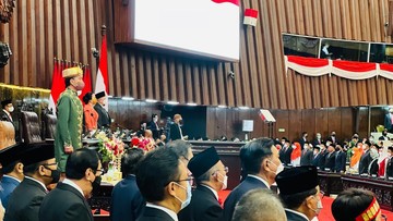 Foto: Presiden Joko Widodo (Jokowi) di Gedung DPR/MPR untuk Mengikuti Sidang Tahunan MPR-RI dan Sidang Bersama DPR RI dan DPD RI Tahun 2022. (Foto: Laily Rachev - Biro Pers Sekretariat Presiden)