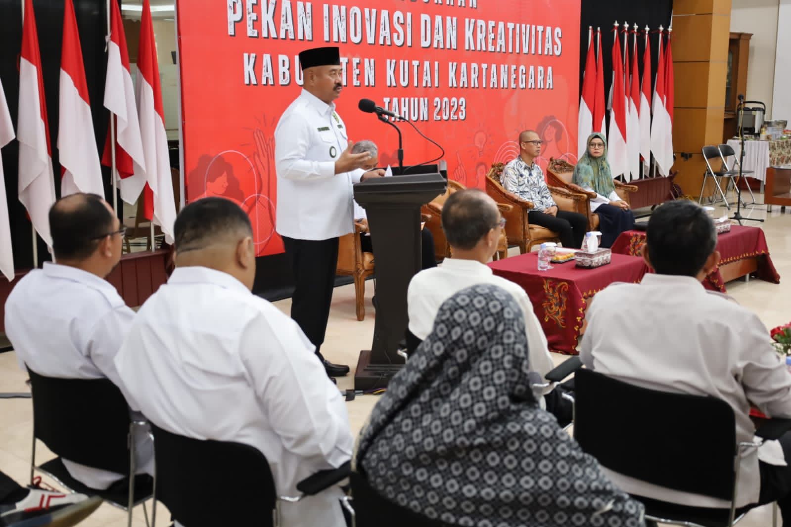 Bupati Kukar Edi Damansyah saat memberikan sambutan dalam Pekan Inovasi dan Kreativitas.(Foto: Dok. Istimewa).